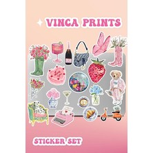 Pembe Etiket Macbook Notebook Tablet Telefon Ajanda Laptop Defter Sticker Seti