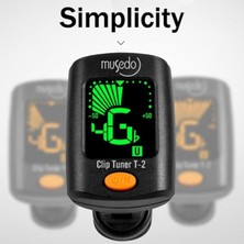 T-2 Digital Tuner Gitar ve Ukulele Akort Aleti Kromatik