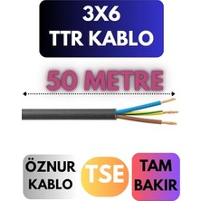 3x6 Ttr Kablo, 50 Metre, Siyah