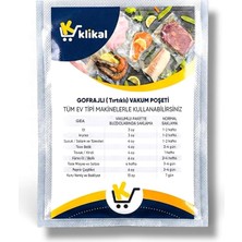 Tipi Çok Katmanlı Gofrajlı Vakum Poşeti 50 Adet (Seçenekli) (20X26 Cm)
