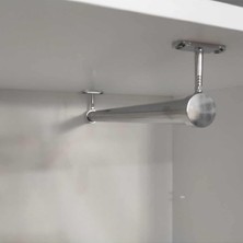 Içi (40 Cm) Krom Yuvarlak Askı Borusu(Askı Borusu +Flanş+Vida)