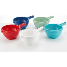 Home 2 Katlı Saplı Plastik Süzgeç Alt Hazneli Makarna Süzgeci Meyve Sebze Yıkama Süzgeci Hazn