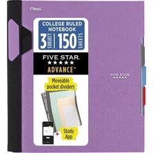 Star Advance Spiral Defter + Çalışma Uygulaması, 3 Konu, Kolej Çizgili, 22X28CM, 150 Yaprak, Am
