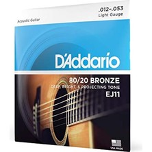 EJ11 Akustik Gitar Tel Seti, 80/20 Bronze, Light Gauge,