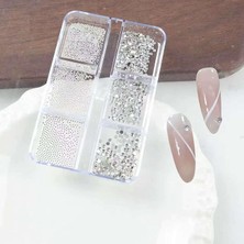 Tırnak Metal Havyar ve Parlak Süs Taşları 3 Boy Nail Art Süsleme Taşları WN-524