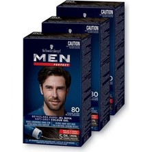 Perfect Schwarzkopf Men Perfect Saç Boyası 80- Kahve Siyah-Kolay ve Hızlı Beyaz Kapama -3 Adet