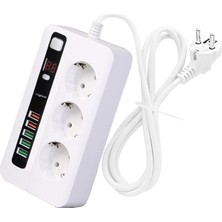 Üçlü Priz 5 USB Portlu Akıım Korumalı Yangına Dayanıklı 3000 W On/off Düğmeli 2 Metre Uza