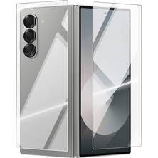 Samsung Galaxy Z Fold 6 Ekran Koruyucu Cam 2IN1TAM Kaplayan Temperli Etnaa Siyah