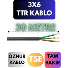 3x6 Ttr Kablo, 30 Metre, Siyah
