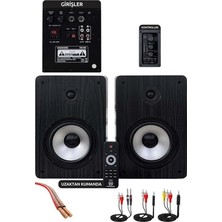RM-500 Aktif Stüdyo Referans Monitörü 5 Inç Çift Bluetooth USB 180 Watt