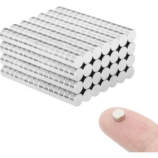 Magnet 100 Adet - Yuvarlak, Neodyum Mıknatıs, 4x2 Mm, Güçlü Magnet, N35 Kalite