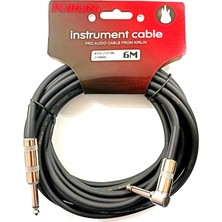 IPCV-242B-6M-BK Enstrüman Gitar Kablosu L Açılı Kablo 6 Metre
