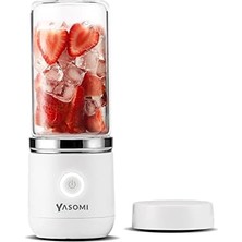 Taşınabilir Kablosuz Şarjlı Cam Smoothie El Blenderi Beyaz (Yasomi Türkiye Garantili)