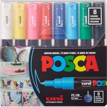 Mitsubishi Uni Poster Markörü Posca Set Pc-1m/8c Ana Renk 8 Li