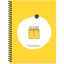 Color Hisli Şeyler 18,5X25 Spiralli Çizgili Defter Life Is Şort