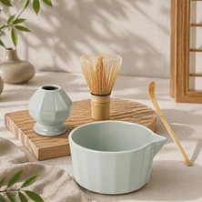 Matcha Set Kase Kaşık Whisk Tutucu Bambu Whisk Çırpıcı ve Bambu Kaşık MT248