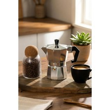 MNB05740 Ocaküstü Moka Pot 3 Fincanlık Alüminyum Kahve Espresso Cezvesi Gümüş 150ML