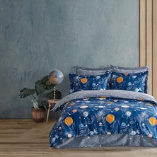 | Galaxy |%100 Pamuklu Çift Kişilik Nevresim Takımı Mavi
