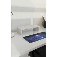 Masif Ahşap Bilgisayar Monitör Yükseltici Raf, Doğal Ahşap, 45X19.2X10 Cm, Çok Amaçlı, Masa�