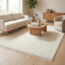 Levini Dokuma Halı | Makinede Yıkanabilir | Modern Halı | Kilim ve Yolluk | Krem | 120 x 160 cm |