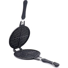 Döküm Waffle Tavası Bakalit Kulp Siyah