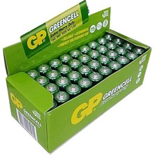 Batteries GP15G Greencell R6P/1215/AA Kalem Pil, 1.5 Volt, 40'lı Kutu, Yeşil/sarı/beyaz