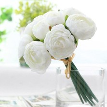 Yapay Çiçek 10LU Beyaz Şakayık Demeti Erengül Gelin Buketi Çiçeği