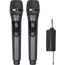 Çift El Kablosuz Mikrofon Seti – 2.4g Uhf Wireless, 50 M Menzil, Alıcılı, Sahne Sunum Karaoke