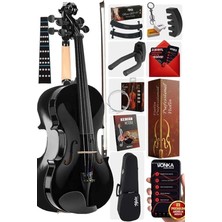 HGA44BK-PAK Full Siyah Set Keman 4/4 (Yastık Tuner Susturucu Yedek Tel Reçine Çanta Yay)