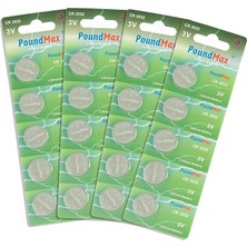 x Poundmax CR2032,DL2032 3V Poundmax Lityum Düğme Pil,airtag,araba Anahtarlık,uzak Kumandalı Ara