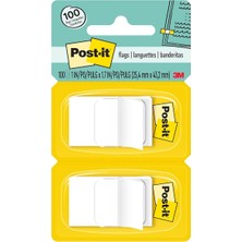 Bayraklar, 50/dispenser, 2 Dispenser/paket, 1" Geniş, Beyaz (680-WE2)