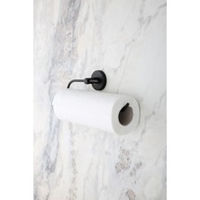 Kağıt Rulo Havluluk, Peçetelik Banyo Askısı - Mat Siyah