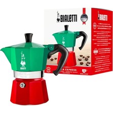 - Moka Express Italia: 3 Cups Ocak Üstü Espresso Pişirici - 130ML - Karma Renk - Alüminyum Gövd