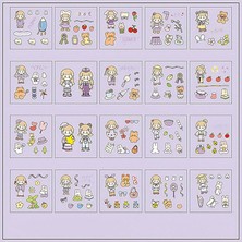 Flower Temalı 20 Yaprak Sticker Seti • Bullet Journal