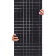 Akustik ve Dekoratif Kare Desenli Keçe Panel 45X90 cm / 2 Adet / 0,81 M² Siyah