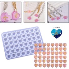 World Epoksi Silikon Kalıp Çoklu Kalp Bileklik Kolye Halhal Süsleme Kalıbı 2 (Iki) Pimli 1,1cm