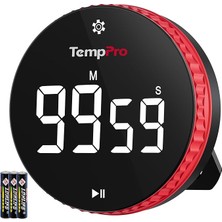 TM04 99 Saat Kapasiteli Çevirmeli Dijital Mutfak ve Ders Zamanlayıcısı, Geniş LED Ekranlı Mık