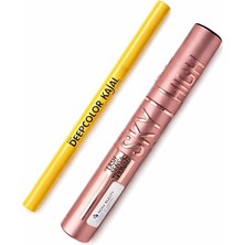 Kajal Göz Kalemi, Sky High Lash Sensational Maskara Seti, Yoğun Siyah Renk, Suya Dayanıklı, Uzun