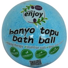 Tuzlu El Yapımı Banyo Bombası Banyo Topu Mavi 90-120 gr