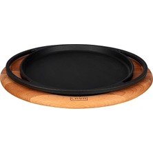 Döküm Pizza/krep/pankek Tavası, Ahşap Altlıklı - Lv As 120 - Lv As 133