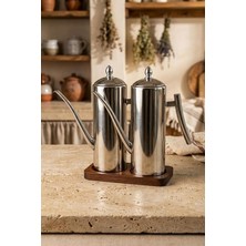 Çelik 3 Parça 1000ML Standlı Çok Amaçlı Demlik Yağlık Yağdanlık Seti