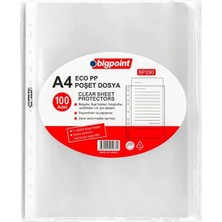 | Poşet Dosya, Klasör Içi Kullanıma Uygun 60 Adet A4 Kapasiteli Eco Şeffaf Dosya, 100'LÜ Paket