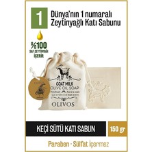 Doğal Keçi Sütü ve Zeytinyağlı Katı Sabun, Keçi Sütlü El Sabunu, Kese Hediyeli 150 gr (Kes