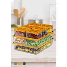 Buzdolabı Düzenleyici Organizeri Mikrodalgaya Uygun Difriz Saklama Kabı (2X3500ML)(6X775ML) Bpa F