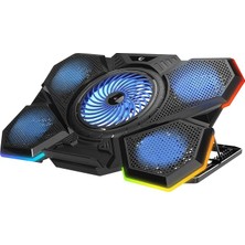 AD-RC13 Bellatrıx Siyah 5 Fan 2 USB Rgb Işıklı 15-17 Notebook Soğutucu Stand