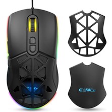 Nexus X1 12800 Dpi Makro Yazılımlı & Değiştirilebilir Kapaklı Rgb Gaming Mouse - Siyah
