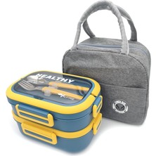 304 Çelik Bölmeli Lunch Box Seti | Termal Çantalı, Bölmeli, Çatal Kaşıklı, Sızdırmaz Yeme