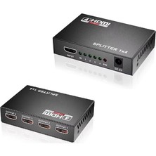 Portlu HDMI Splitter Dağıtıcı, 1 Giriş 4 Çıkışlı, Aynı Anda Görüntü Dağıtımı, 1.4V