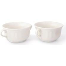 Porselen Çorba Kasesi Çift Kulplu Çorbalık Porselen Çorba Kabı 13 cm 2 Adet