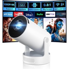 Yükseltilmiş Hifi Hoparlörlü Projektör, [dahili Uygulamalar] Fhd 1080P Mini Taşınabilir Proje